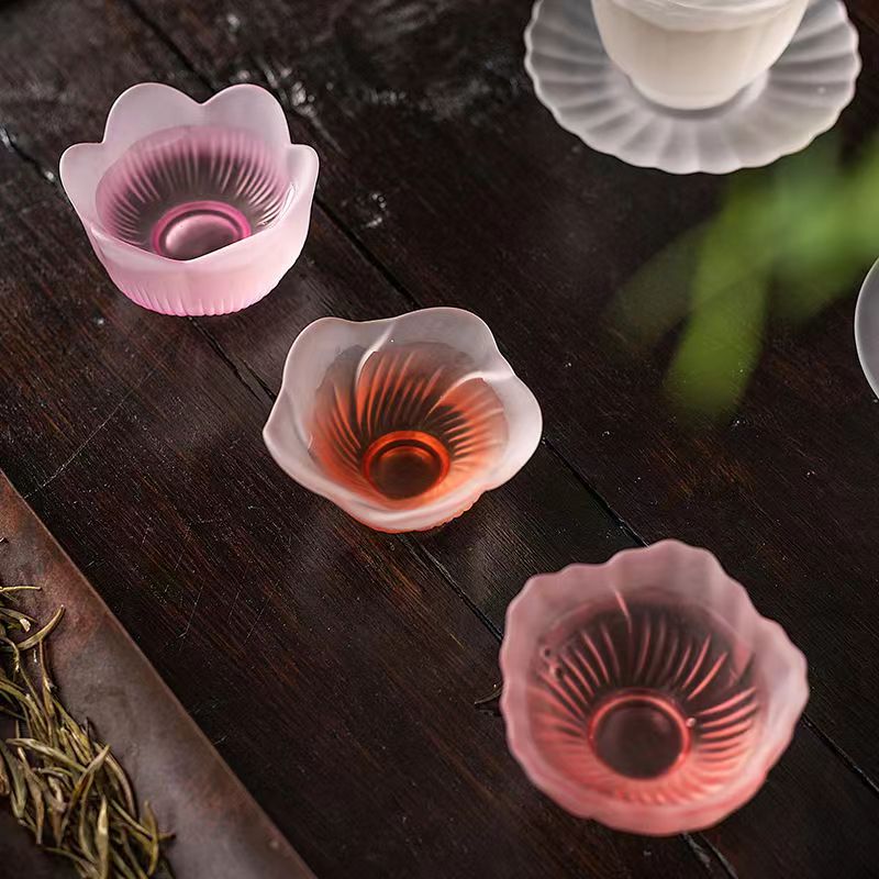 Japanese Snacks - Tigela de vidro rosa estilo japonês