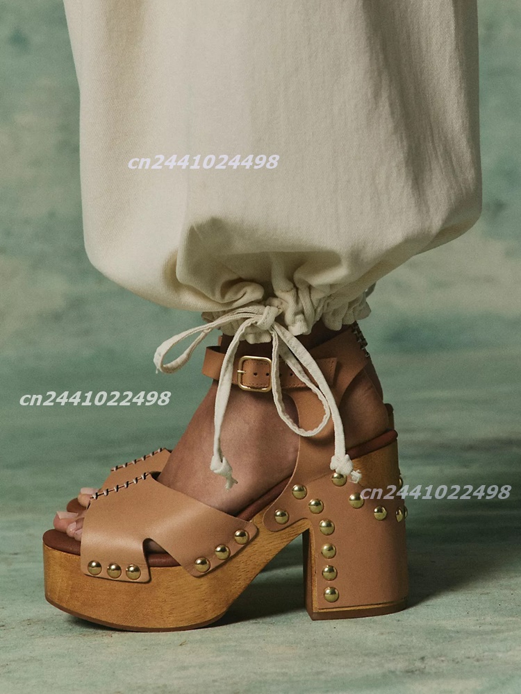 Geta Wooden Sandal - Sandálias Femininas de Plataforma com Salto