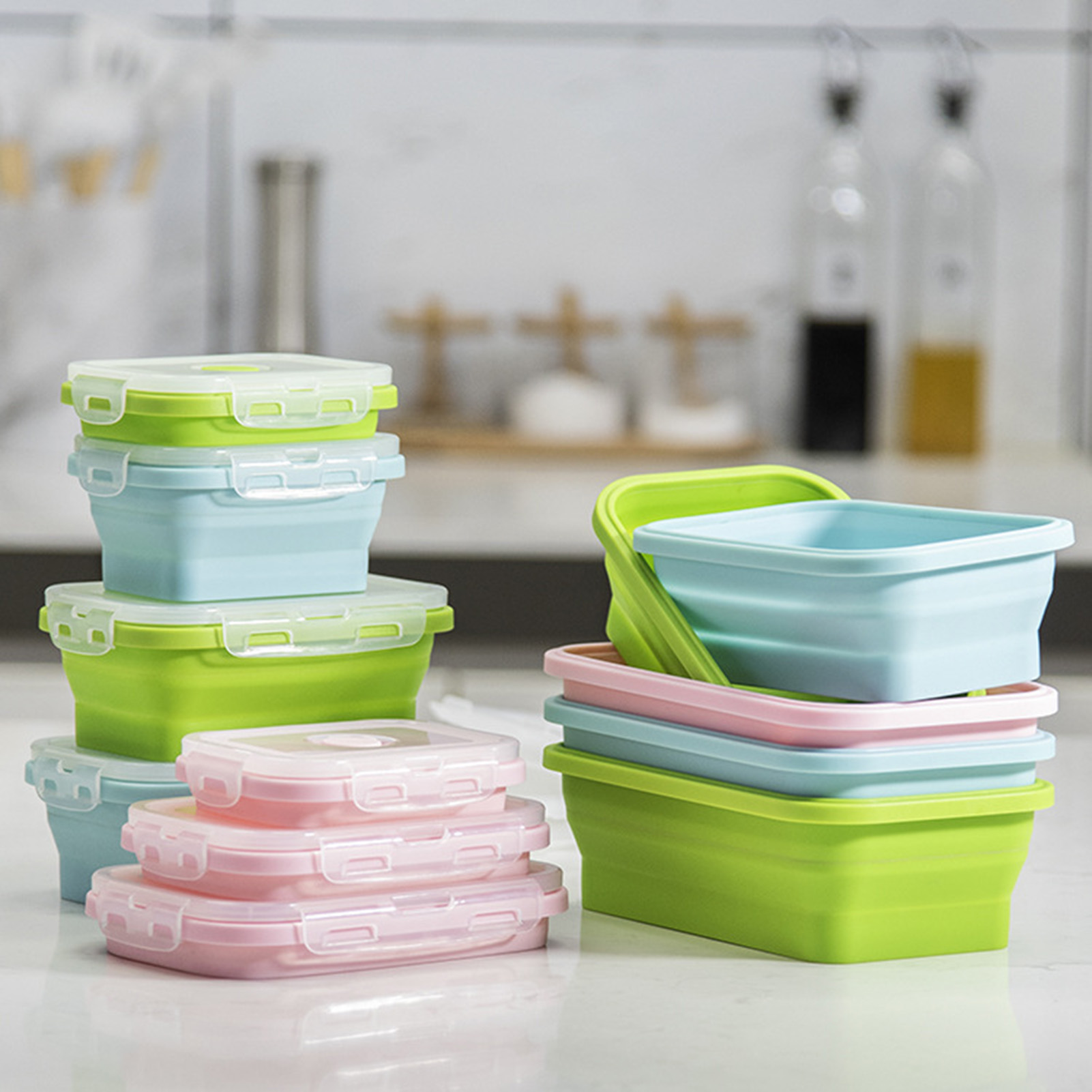 Bento Box - Marmita de Silicone de Grau Alimentício,