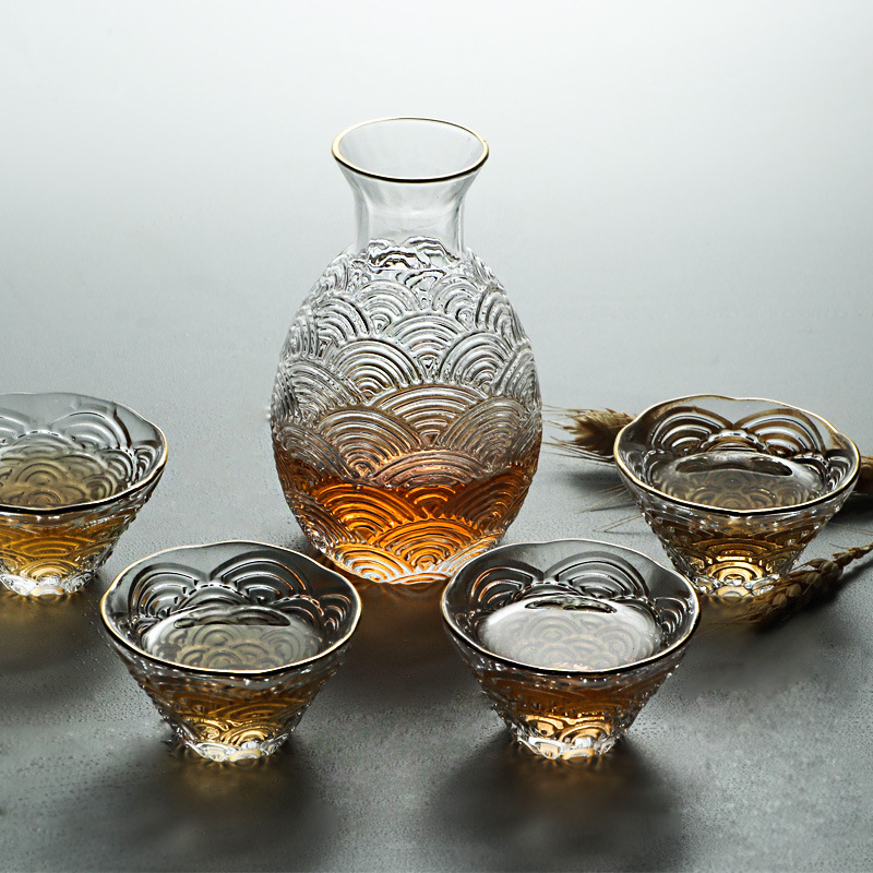 Japanese Pottery - Conjunto de Jarra de Saquê Japonesa