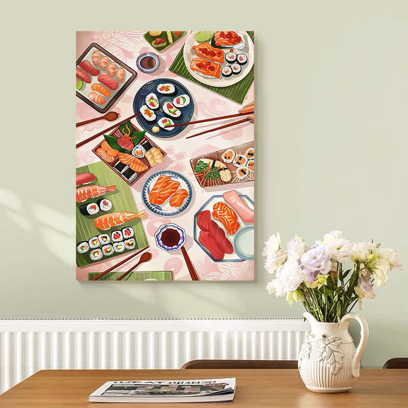 Japanese Restaurant Lifestyle - Pôsteres de Salmão Sushi, Impressões de
