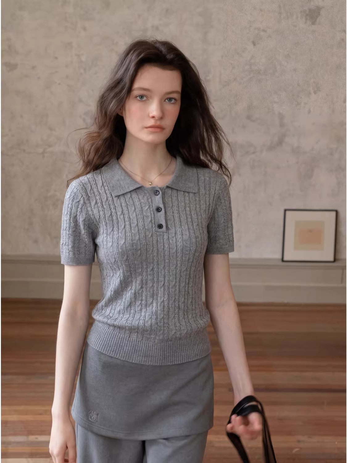 Camisa Polo Feminina de Malha  - Matcha avaliação e preço