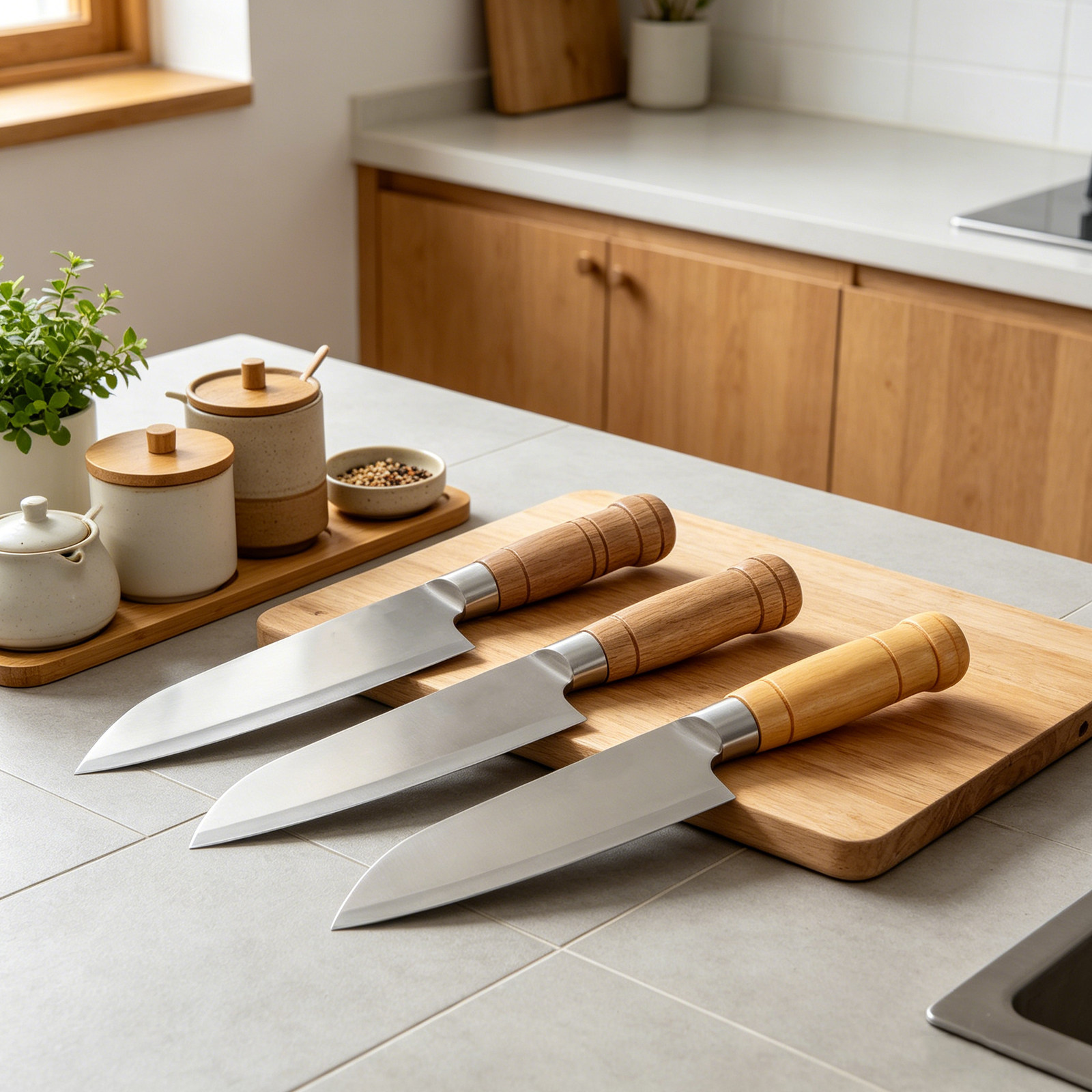 3 Peças de Cabos de Madeira pa - Japanese Knife avaliação e preço